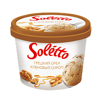 &quot;SOLETTO GOURMET WALNUT MAPLE SYRUP&quot; Cream ice cream with maple syrup flavour, maple syrup filling and caramelized walnut 190g