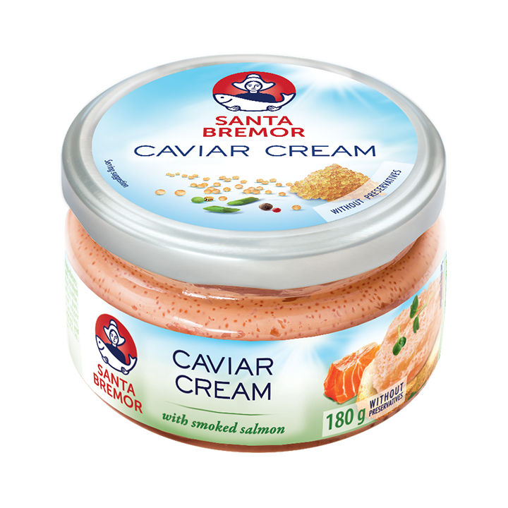 Delicacy capelin caviar "Caviar Cream" with smoked salmon