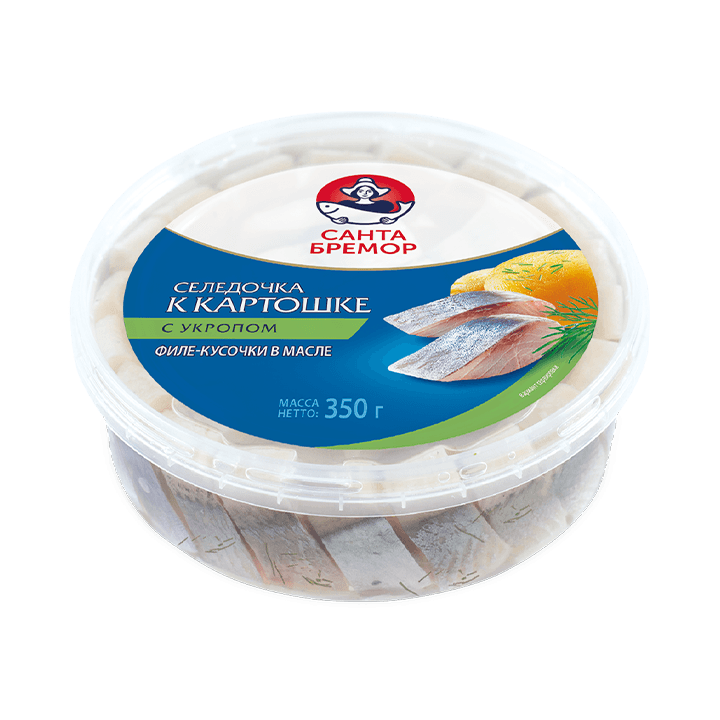 Herring fillet pieces "Santa Bremor" with dill, in oil 350 g