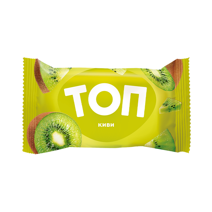 Frozen fruit dessert with kiwi flavour and kiwi filling in a waffle cup "TOP KIWI", 1/70