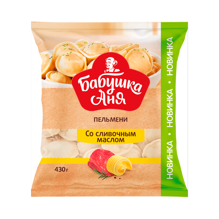 Meat dumplings "Babushka Anya" with butter, frozen 430g