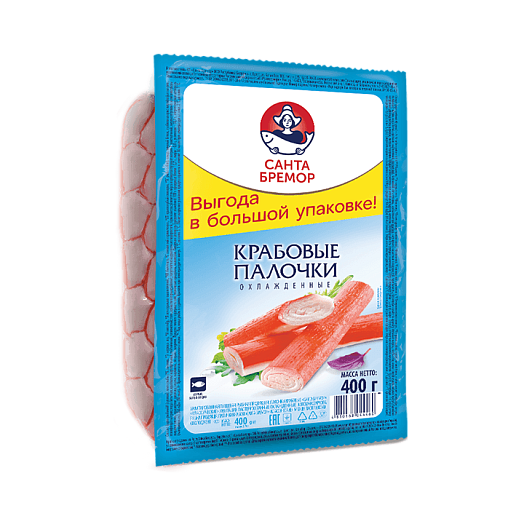 Crab sticks "Santa Bremor" "Classic" imitation pasteurized chilled 400 g