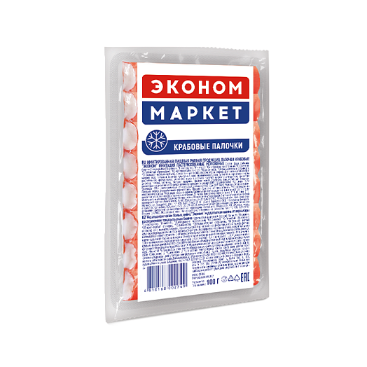 Crab sticks "Econom" imitation pasteurized frozen 100 g