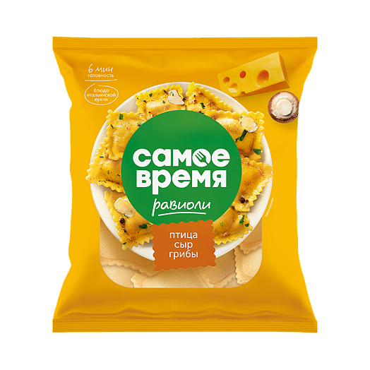 Ravioli "Samoe vremya" filled with chicken fillet, cheese and mushrooms 360 g
