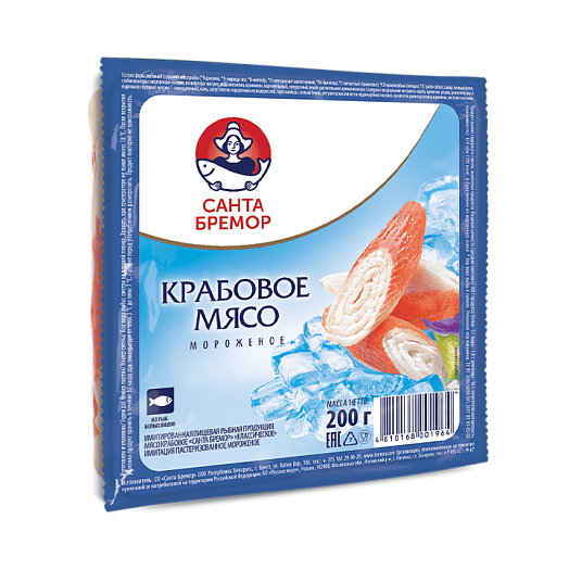 Crab meat "Santa Bremor" "Classic" imitation pasteurized frozen 200 g