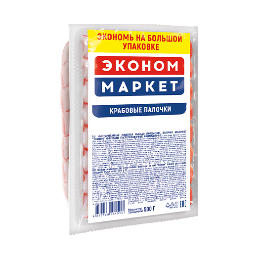 Crab sticks "Econom" imitation pasteurized chilled 500 g
