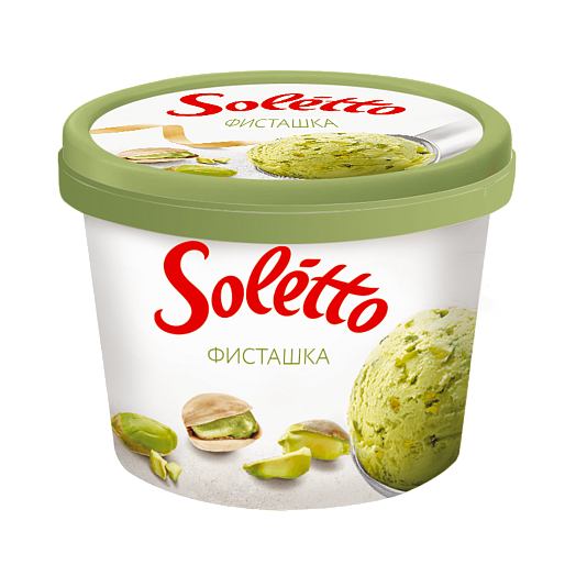 "SOLETTO GOURMET PISTACHIO" Cream pistachio ice cream with roasted crushed pistachio 190g