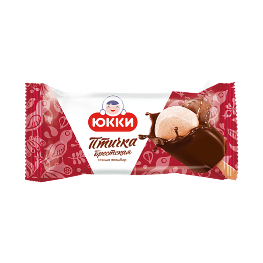 "PTICHKA BRESTSKAYA" Plombir ice cream with butter cream flavour in fat glaze with cocoa eskimo 75 g