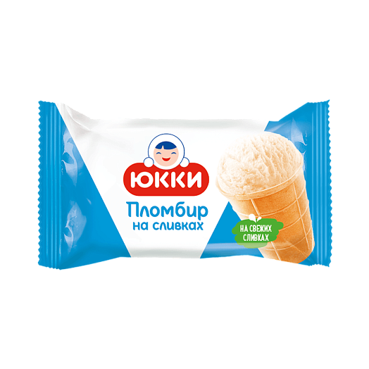 "YUKKI PLOMBIR ON DAIRY CREAM''  Vanilla-flavoured ice cream in wafer cup 75 g