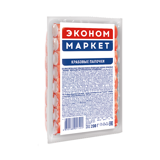 Crab sticks "Econom" imitation pasteurized chilled 200 g