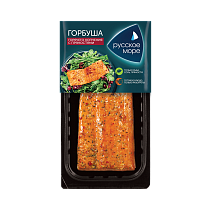 Hot smoked pink salmon with spices 